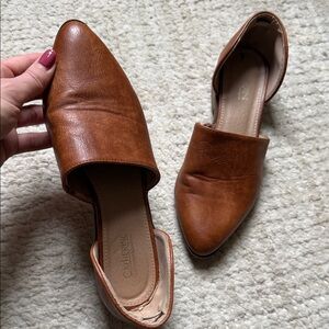 Catherines Brown Leather Mules